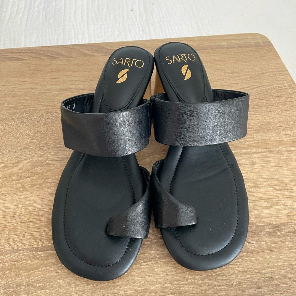 Franco Sarto Goldie Black Heeled Sandals